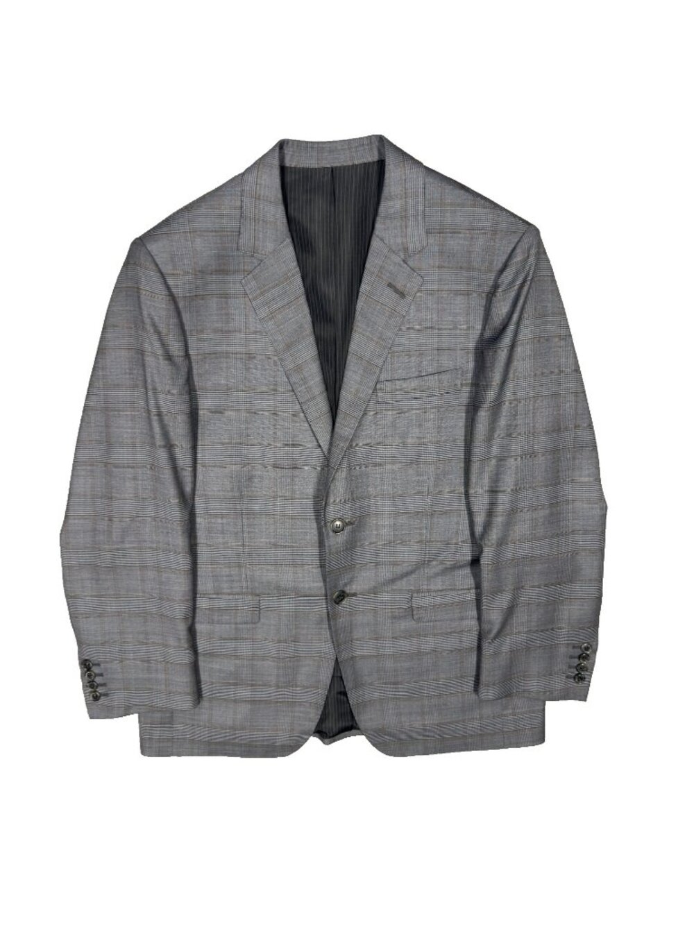 Bespoke Blazer Glen Check Cerruti 150s Wool Sport Coat Grey 42R‎